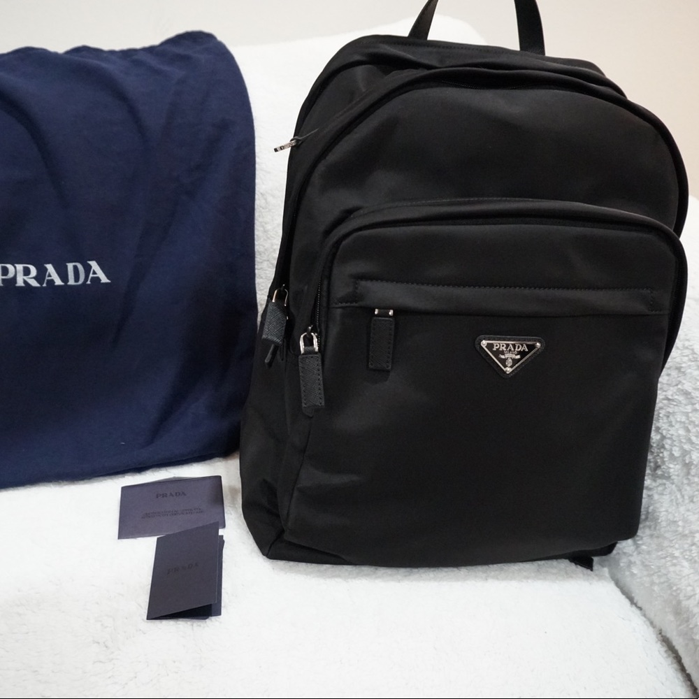 Prada Re-Nylon and SaffieLo leather backpack Very Rare Low in Stock